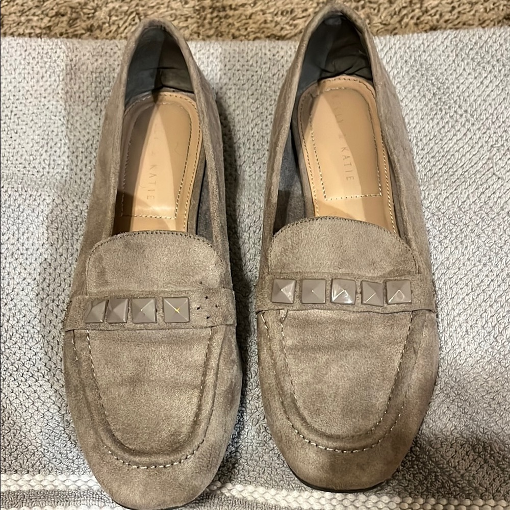 Kelly & Katie Tan Suede Flats Classic Loafers